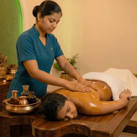 Abhyanga oil therapy at Yuvrit